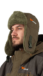 Тайга Шапка-ушанка с флисом PRIDE хаки